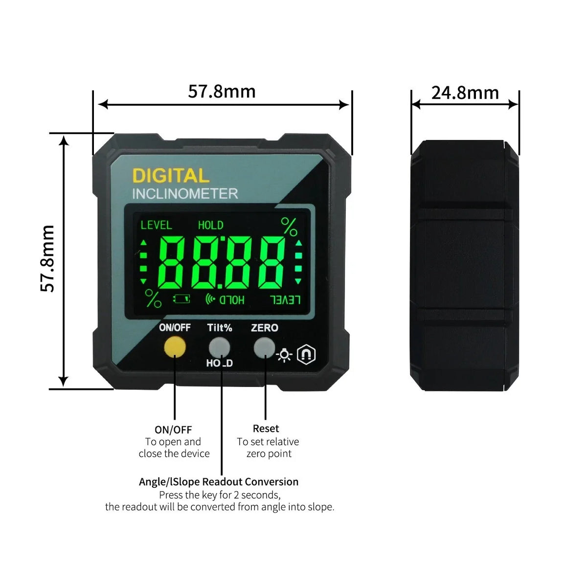 Digital Inclinometer Protractor Angle Finder