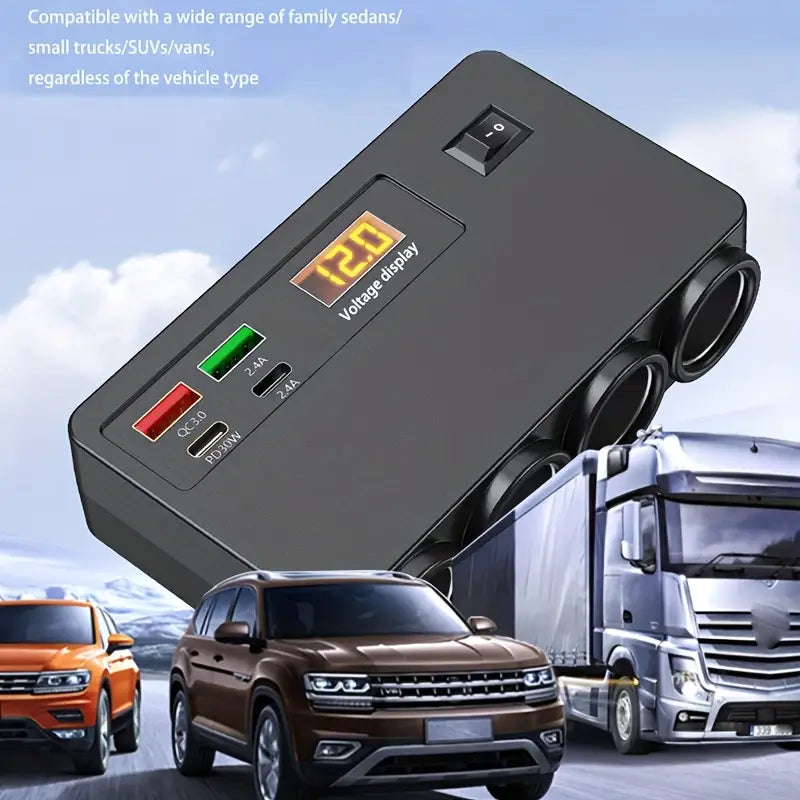 200 Watt Multi-function Car Converter Mobile Phone Socket Fast Charger