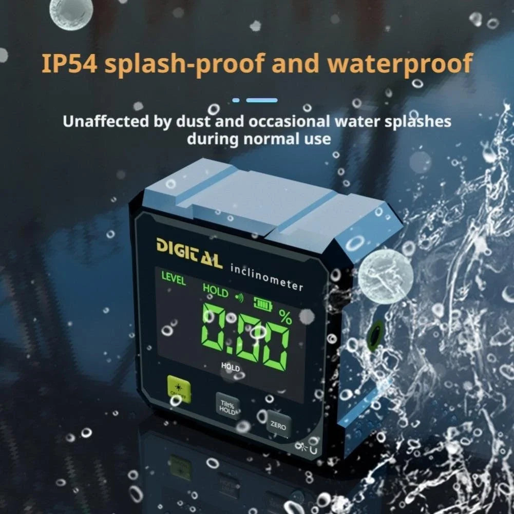 Digital Angle Gauge Finder Rechargeable Magnetic Laser Inclinometer Level Meter