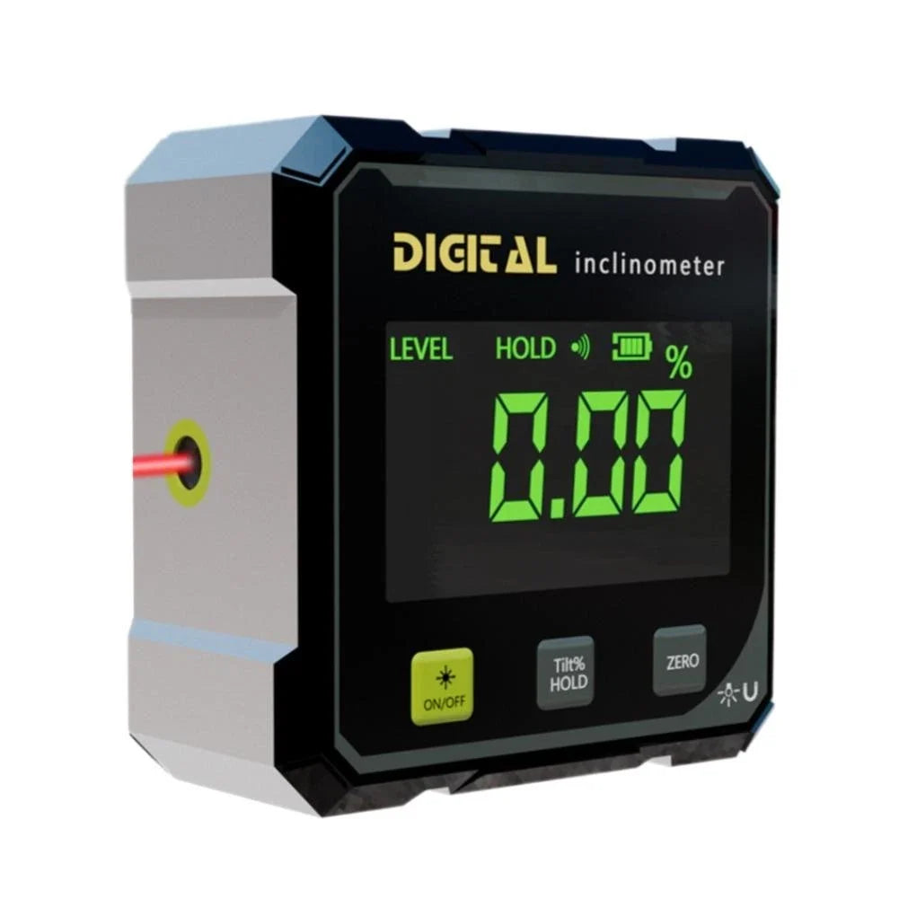 Digital Angle Gauge Finder Rechargeable Magnetic Laser Inclinometer Level Meter